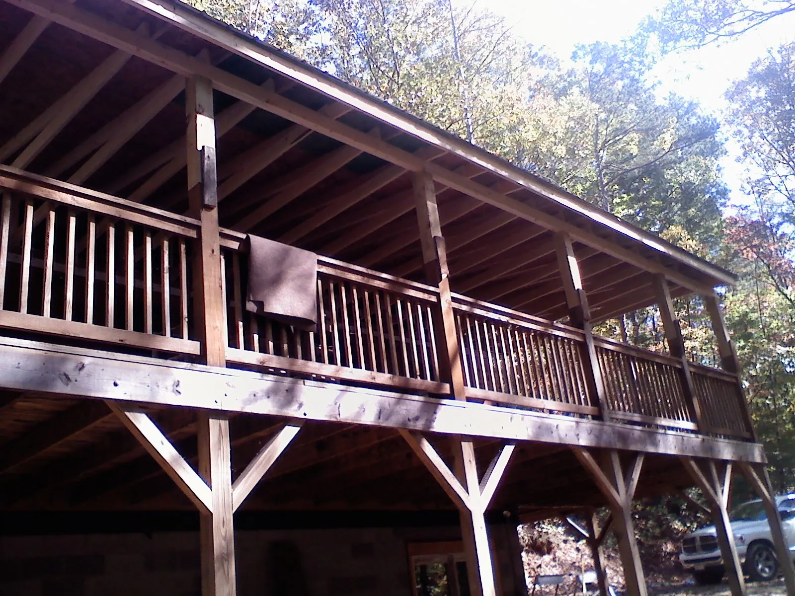 Timber framing under a new elevated porch and deck — Roof Leak Repair in Sewickley by Roofing Brothers